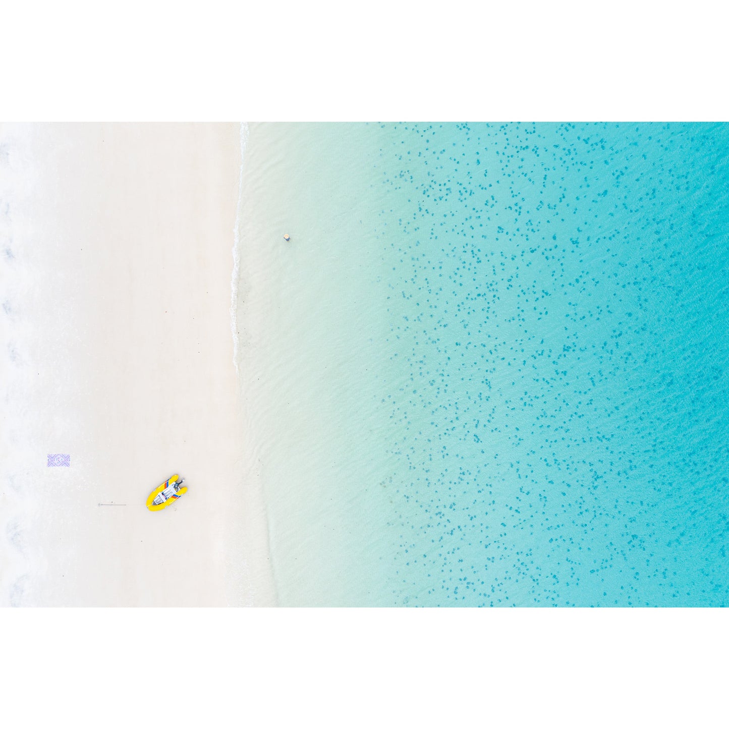 Whitehaven Beach Aerial Abstract #2 - Framed Print