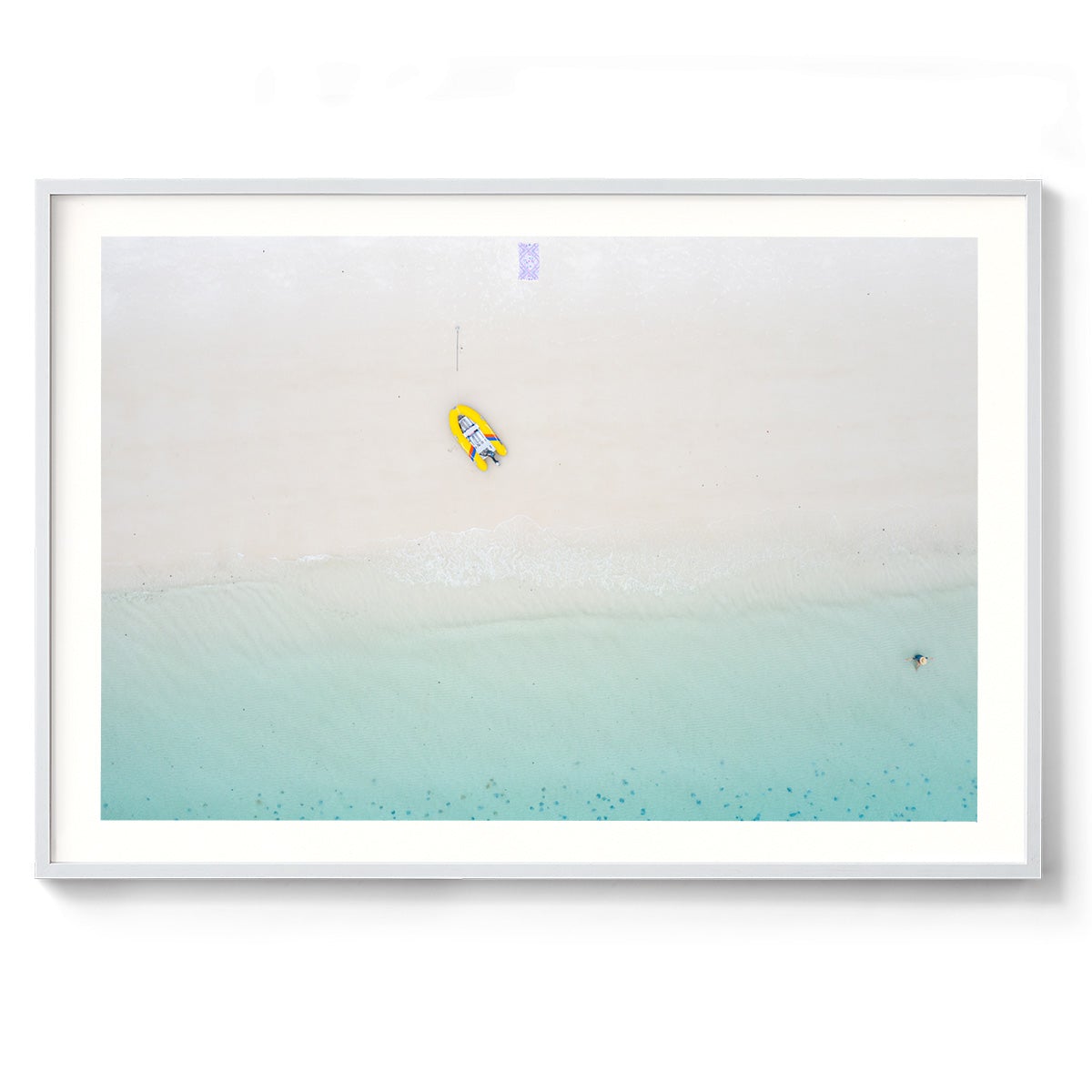 Whitehaven Beach Aerial Abstract #3 - Framed Print