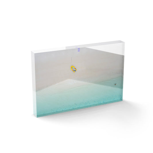 Whitehaven Beach Aerial Abstract #3 - Acrylic ICE Block