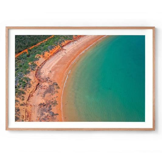 Riddell Beach Aerial, Lurujarri Walk - Framed Print