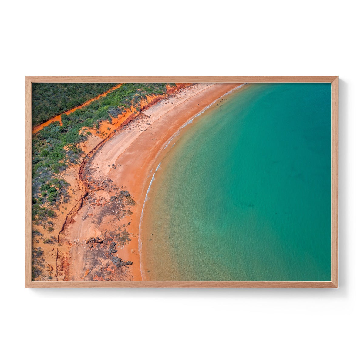 Riddell Beach Aerial, Lurujarri Walk - Framed Print