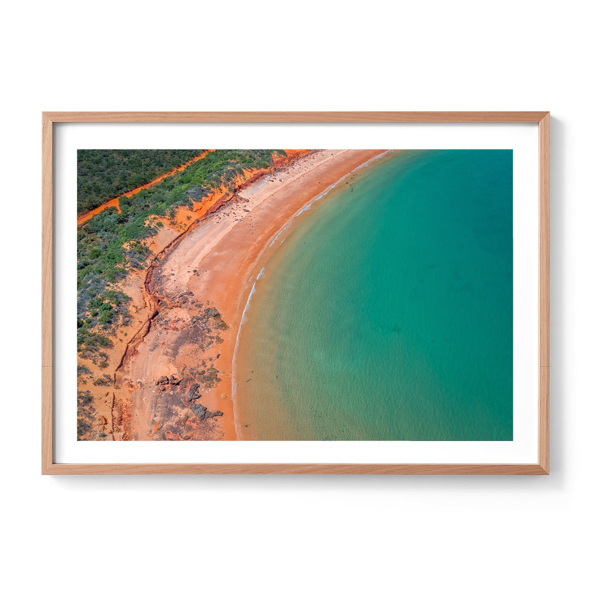 Riddell Beach Aerial, Lurujarri Walk - Framed Print