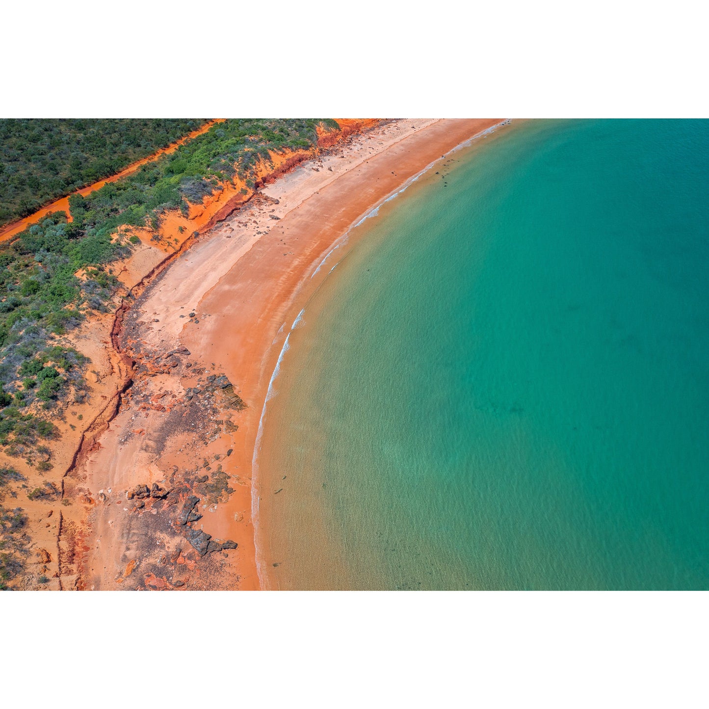 Riddell Beach Aerial, Lurujarri Walk - Framed Print