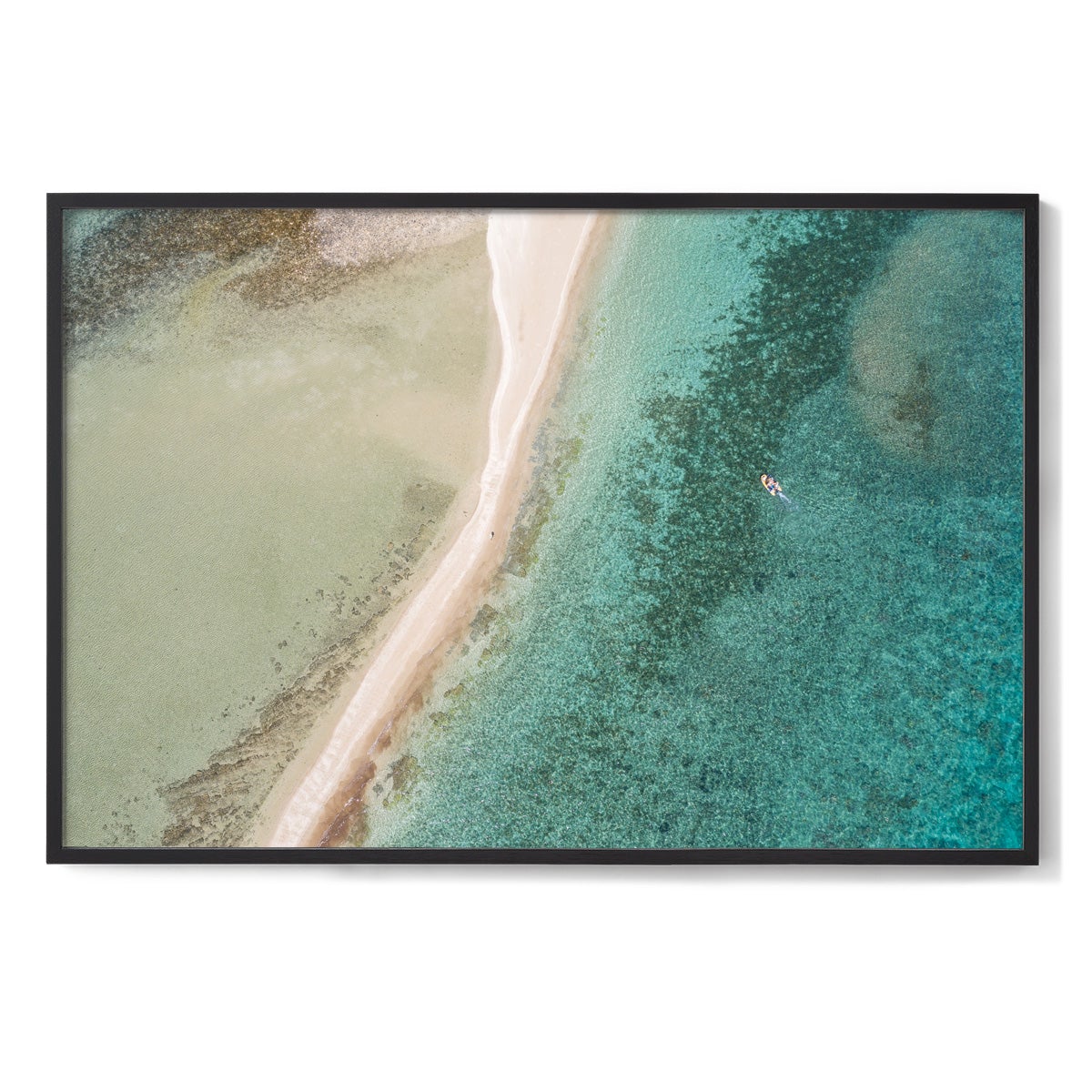 Langford Reef Sandbar and Boat - Framed Print