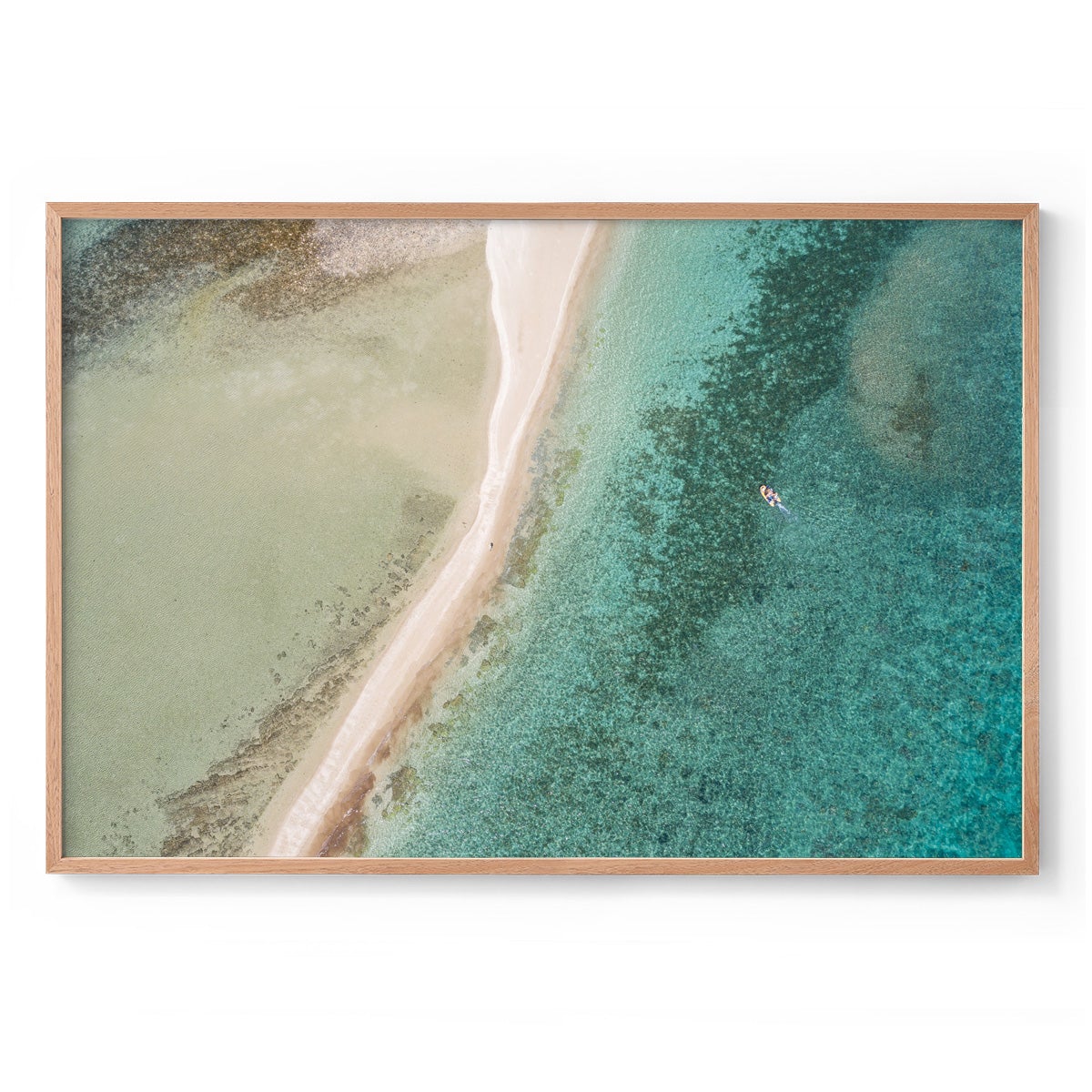 Langford Reef Sandbar and Boat - Framed Print