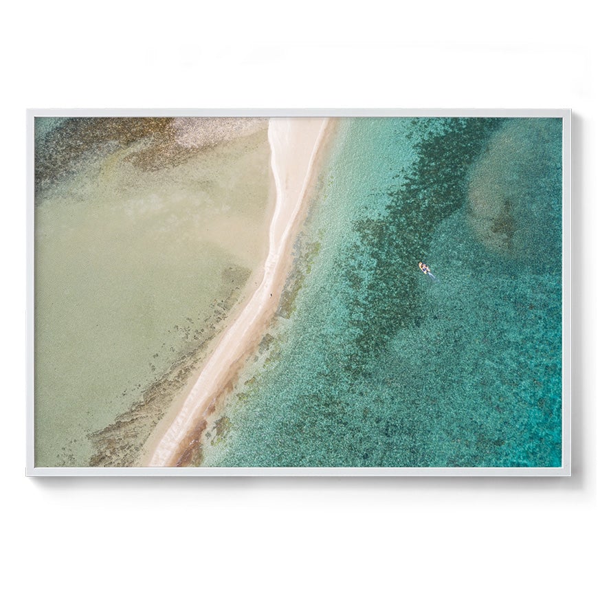 Langford Reef Sandbar and Boat - Framed Print