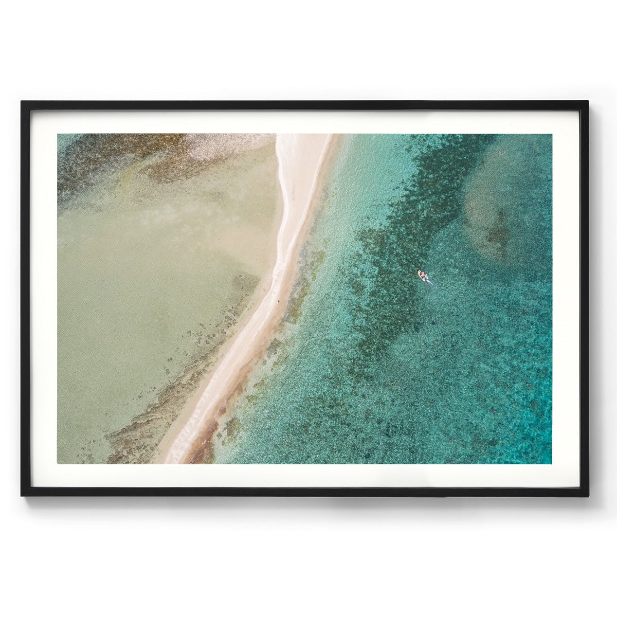 Langford Reef Sandbar and Boat - Framed Print