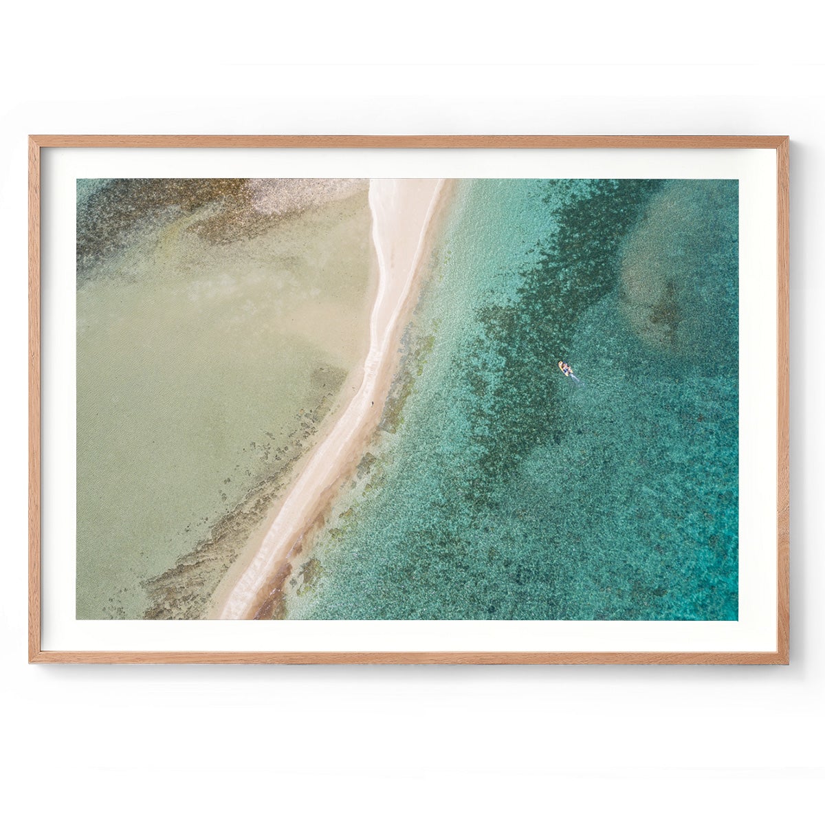 Langford Reef Sandbar and Boat - Framed Print