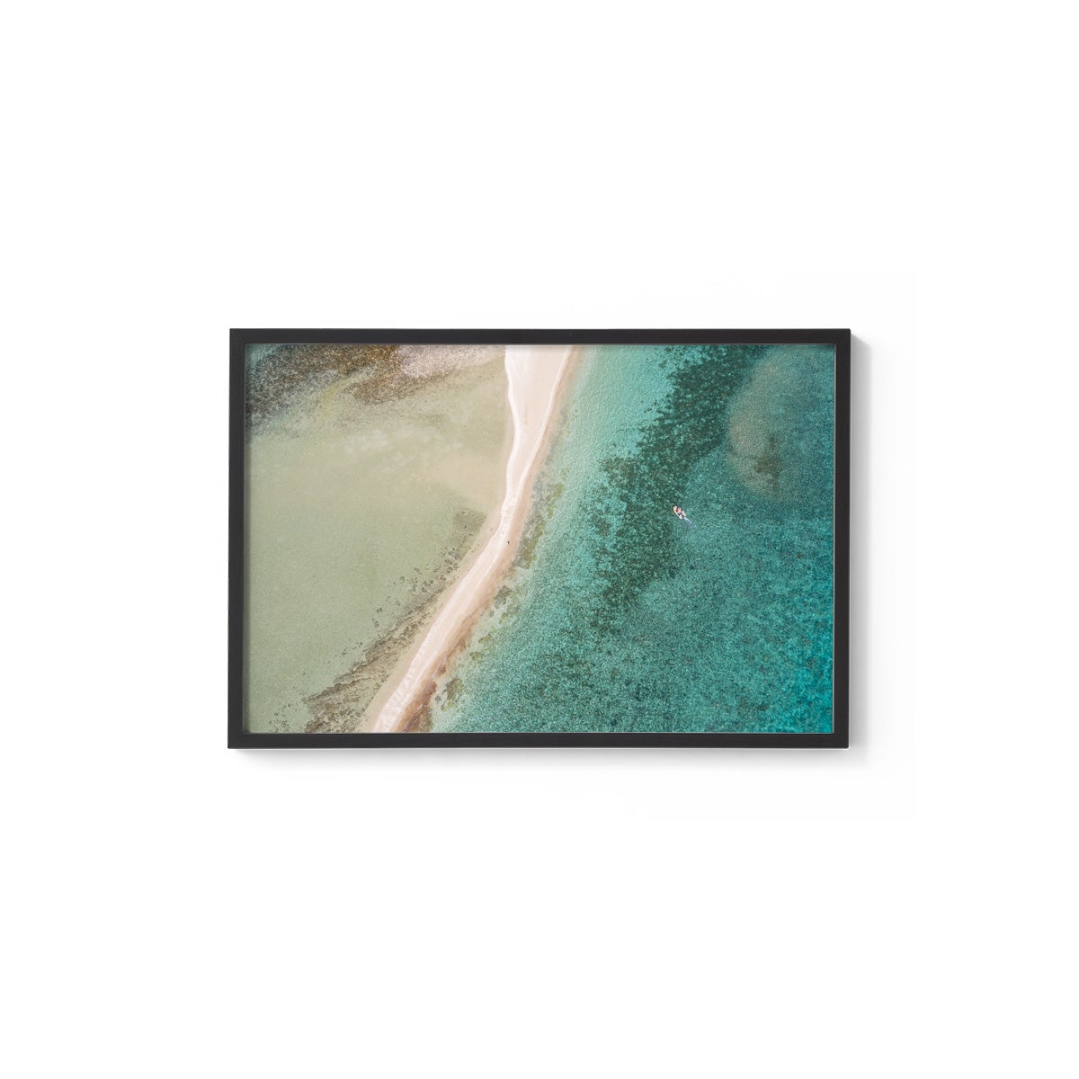 Langford Reef Sandbar and Boat - Framed Print