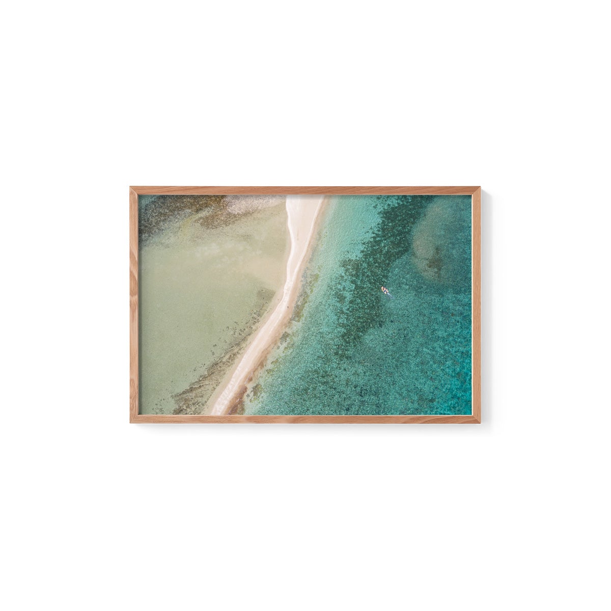 Langford Reef Sandbar and Boat - Framed Print