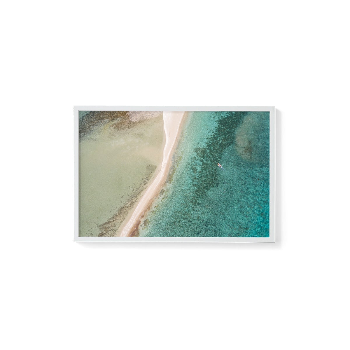 Langford Reef Sandbar and Boat - Framed Print