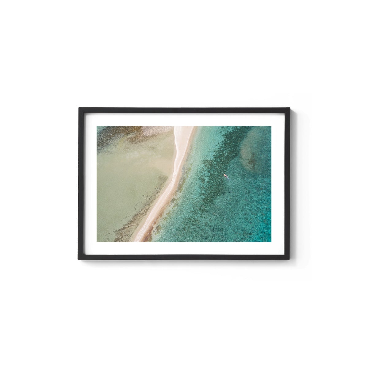 Langford Reef Sandbar and Boat - Framed Print