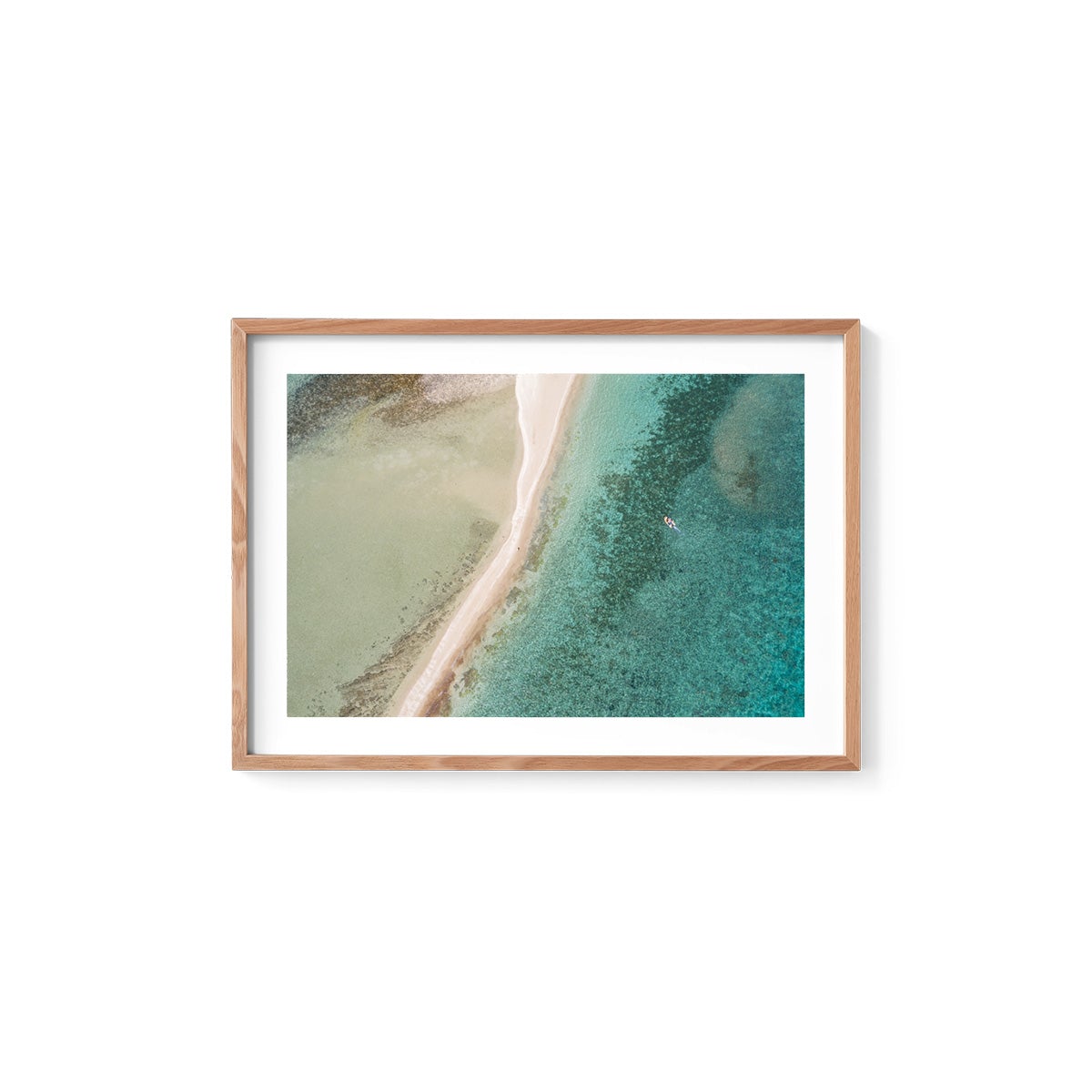 Langford Reef Sandbar and Boat - Framed Print