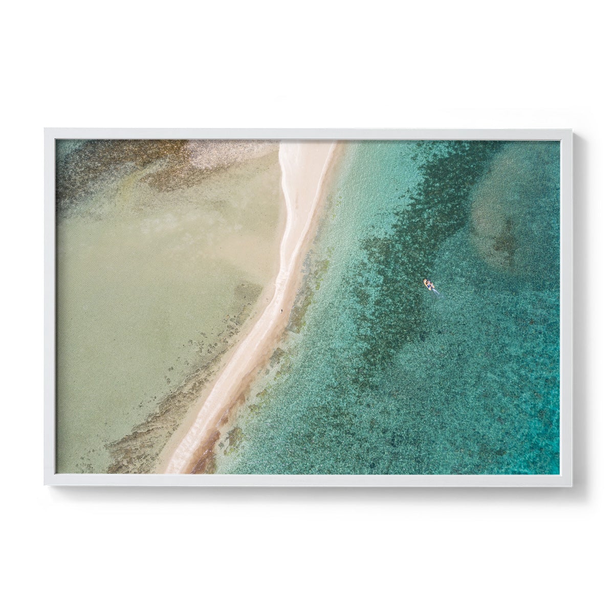 Langford Reef Sandbar and Boat - Framed Print