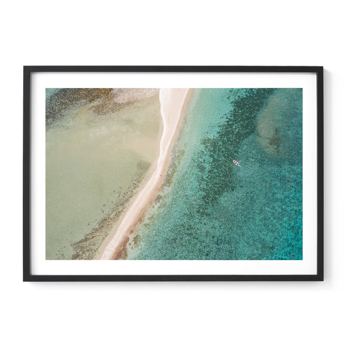 Langford Reef Sandbar and Boat - Framed Print