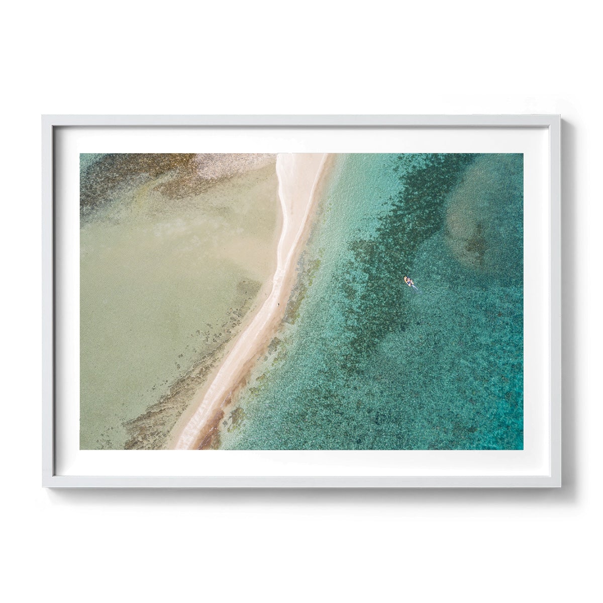 Langford Reef Sandbar and Boat - Framed Print