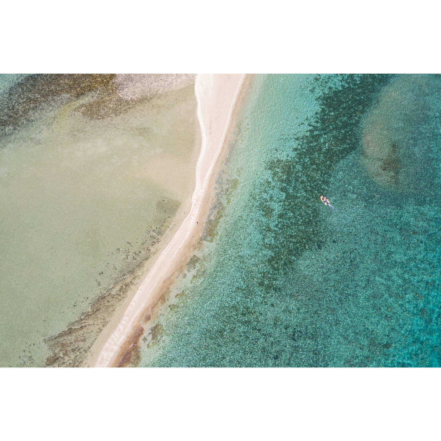 Langford Reef Sandbar and Boat - Framed Print