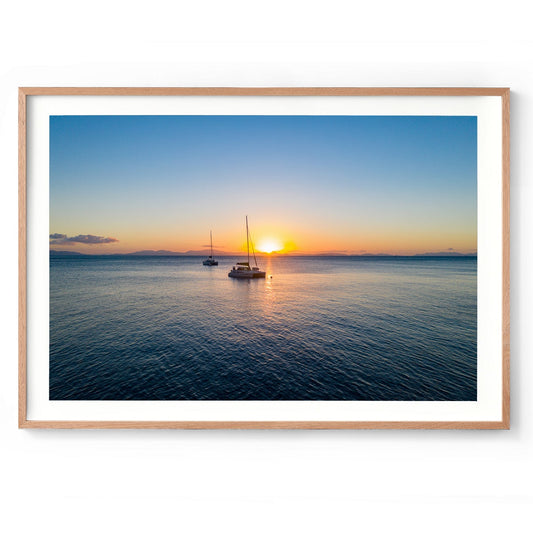 Moored in Blue Pearl Bay - Framed Print