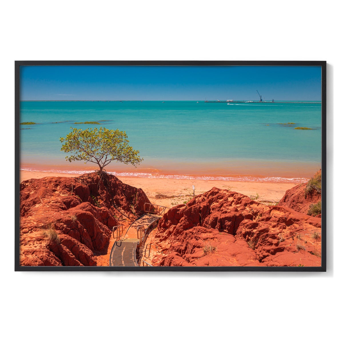 Staircase to Roebuck Bay Broome - Framed Print