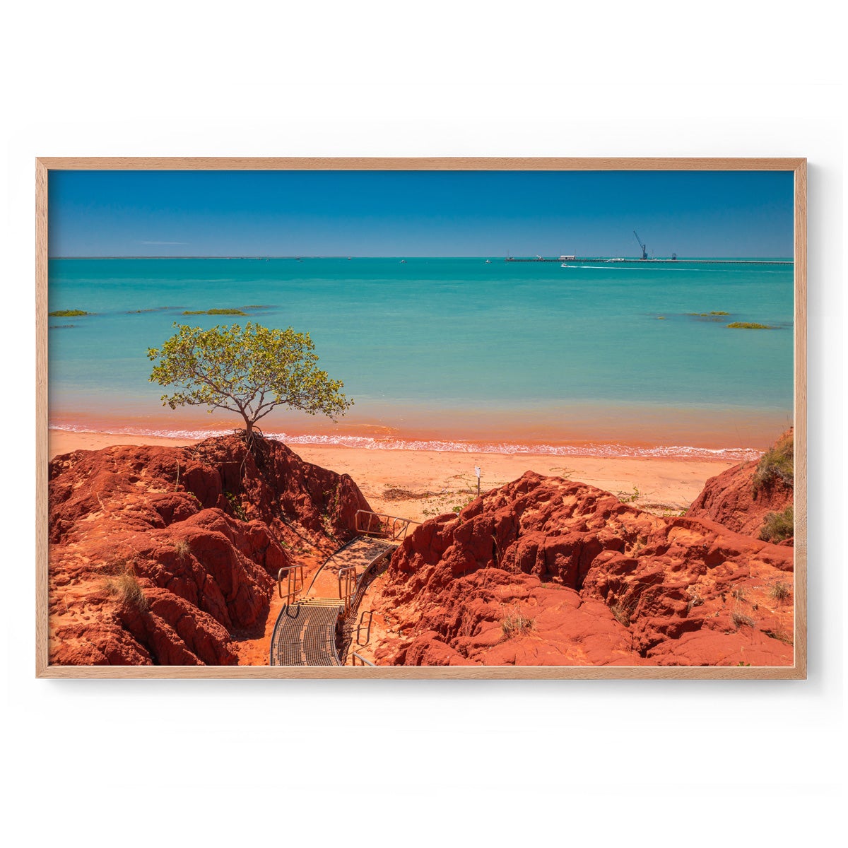 Staircase to Roebuck Bay Broome - Framed Print