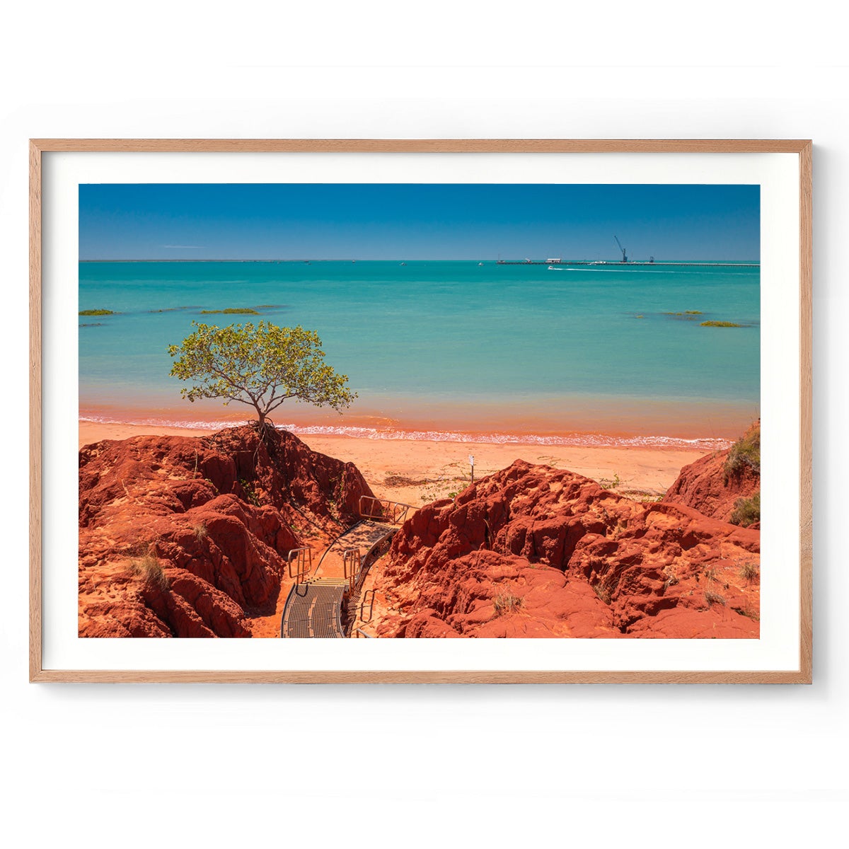 Staircase to Roebuck Bay Broome - Framed Print