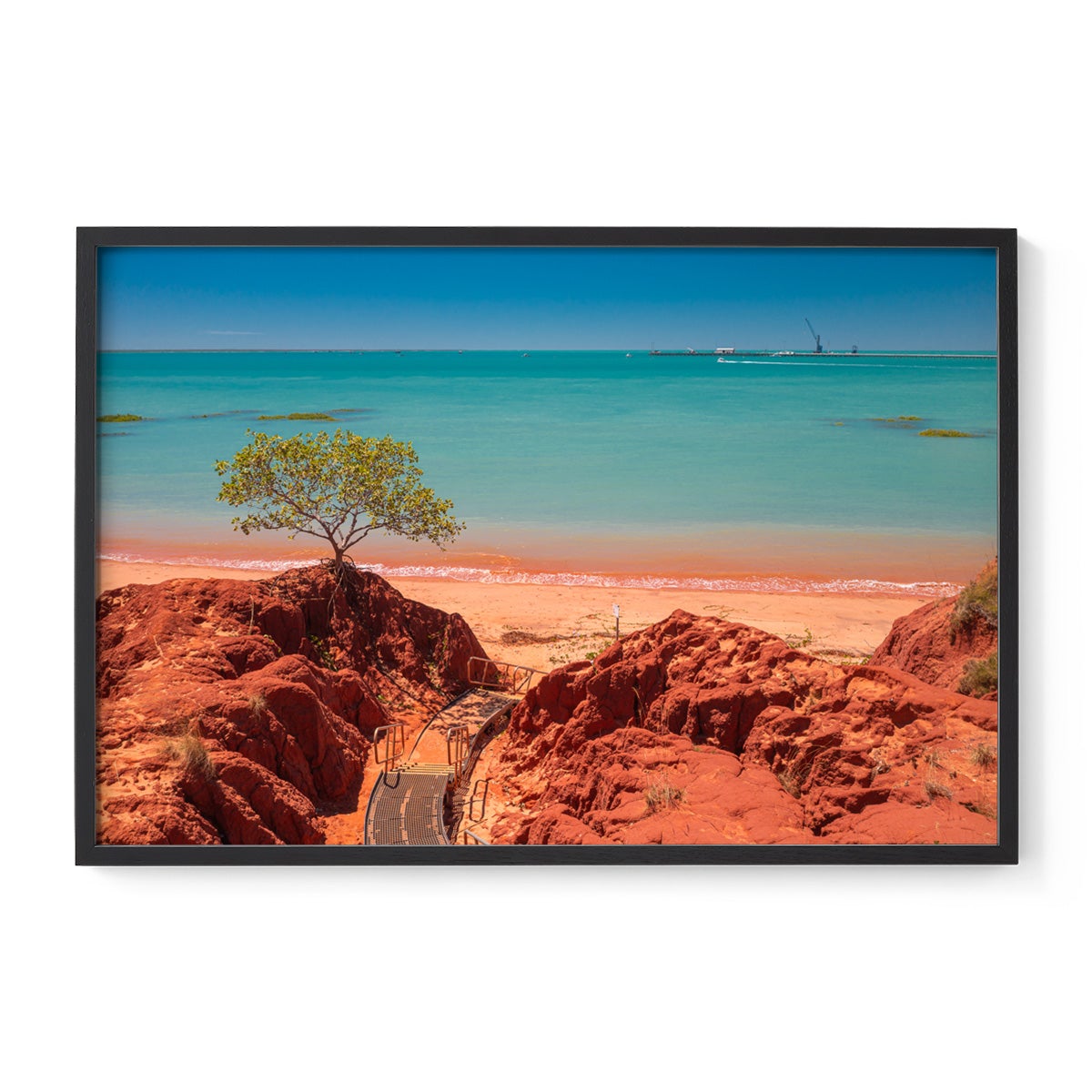 Staircase to Roebuck Bay Broome - Framed Print