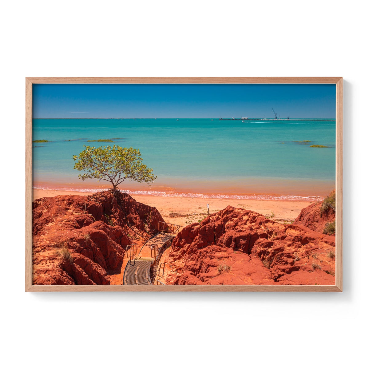 Staircase to Roebuck Bay Broome - Framed Print