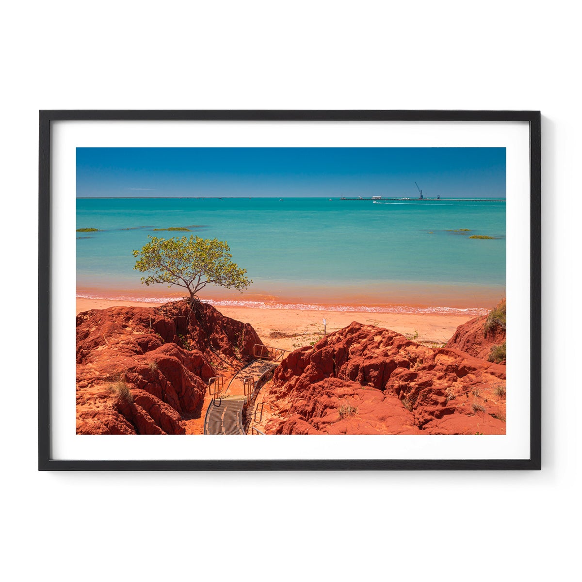 Staircase to Roebuck Bay Broome - Framed Print