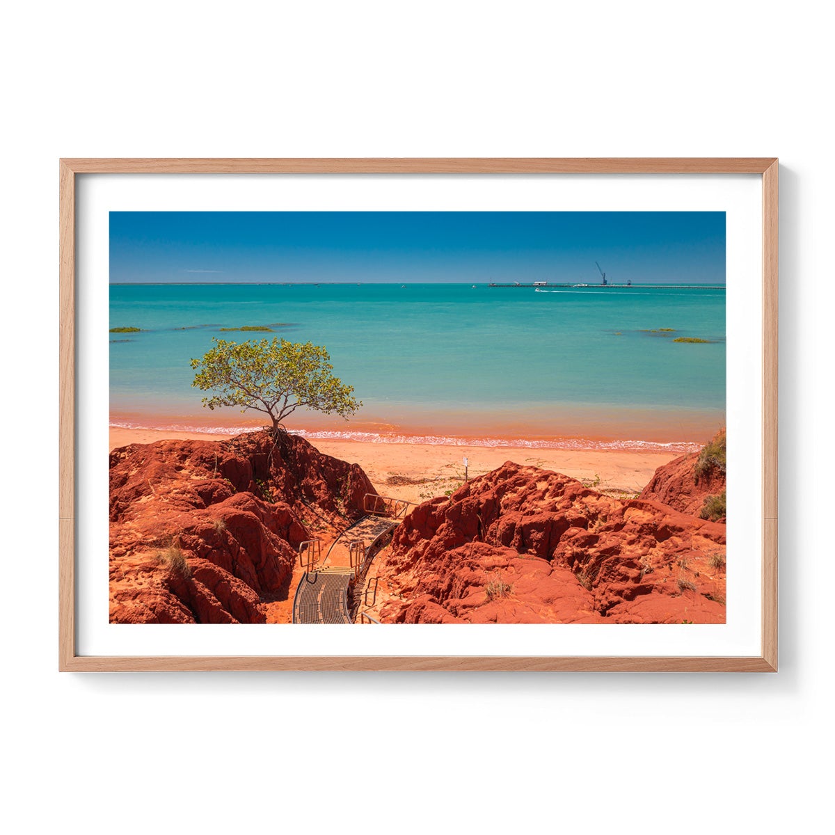 Staircase to Roebuck Bay Broome - Framed Print