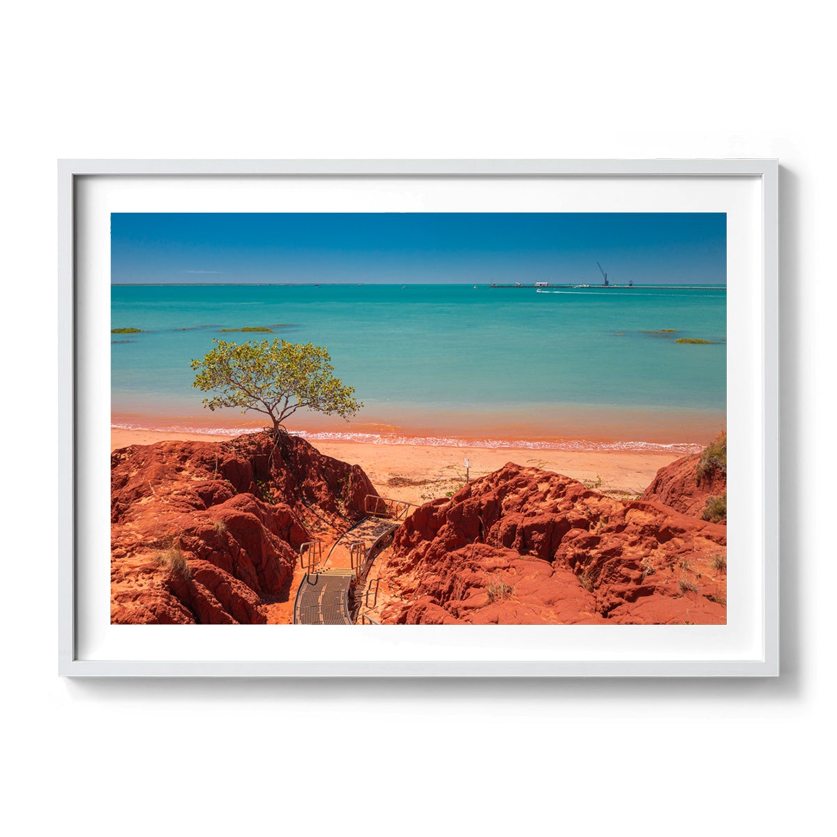 Staircase to Roebuck Bay Broome - Framed Print