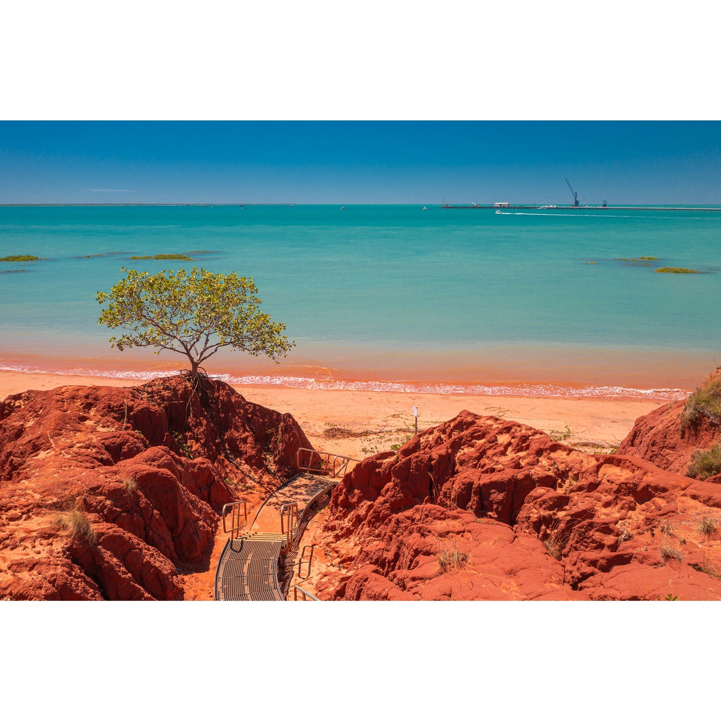 Staircase to Roebuck Bay Broome - Framed Print