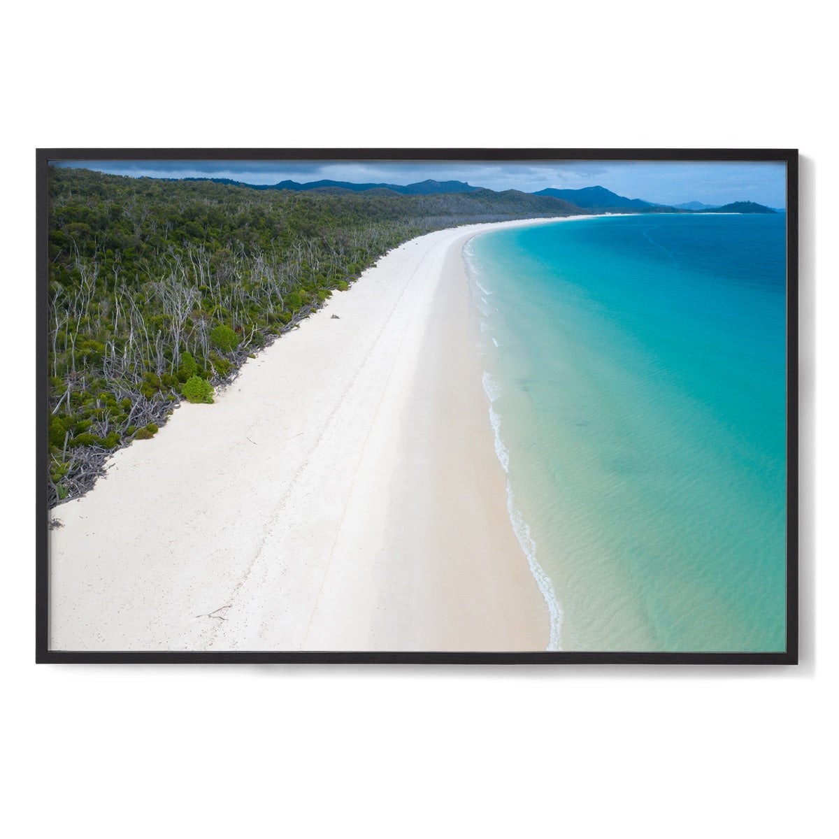 Whitehaven Beach and Forest View - Framed Print