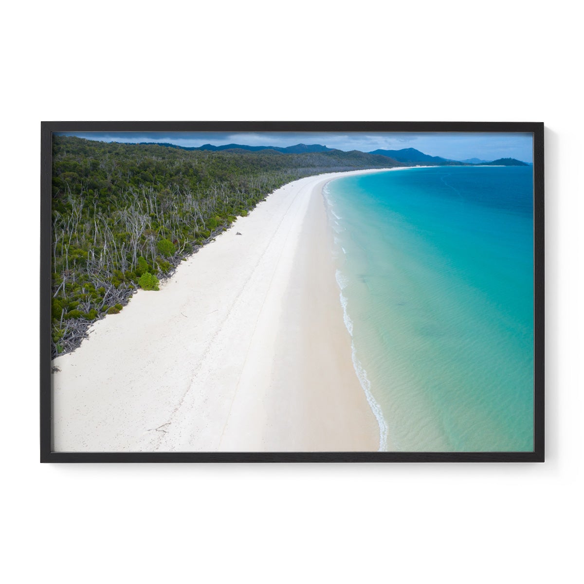 Whitehaven Beach and Forest View - Framed Print