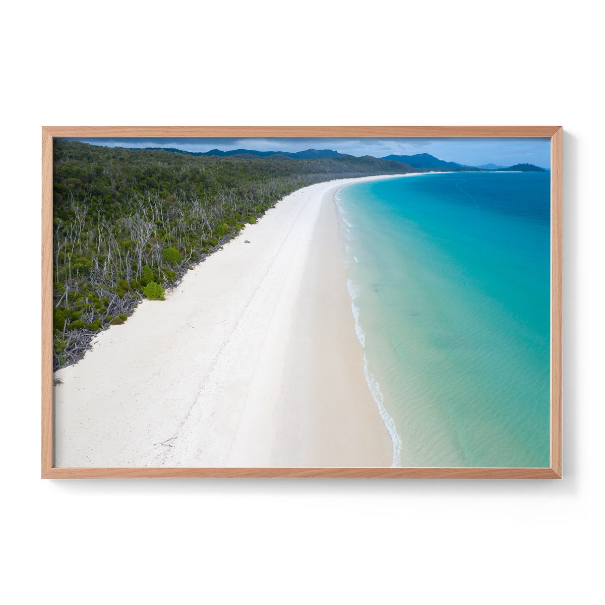 Whitehaven Beach and Forest View - Framed Print