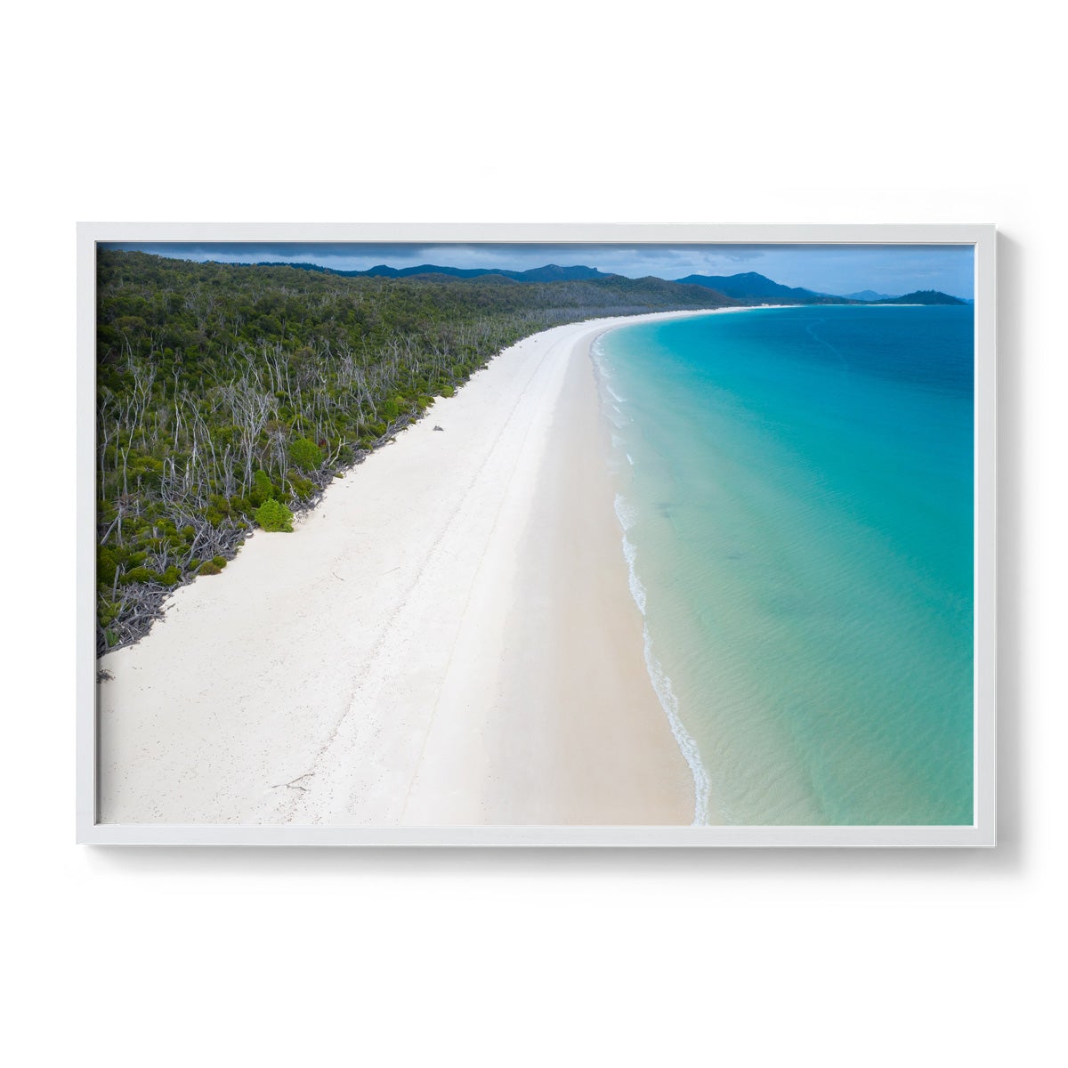 Whitehaven Beach and Forest View - Framed Print