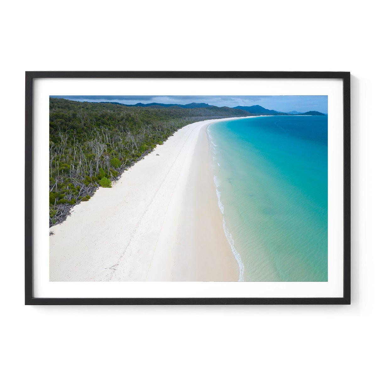 Whitehaven Beach and Forest View - Framed Print