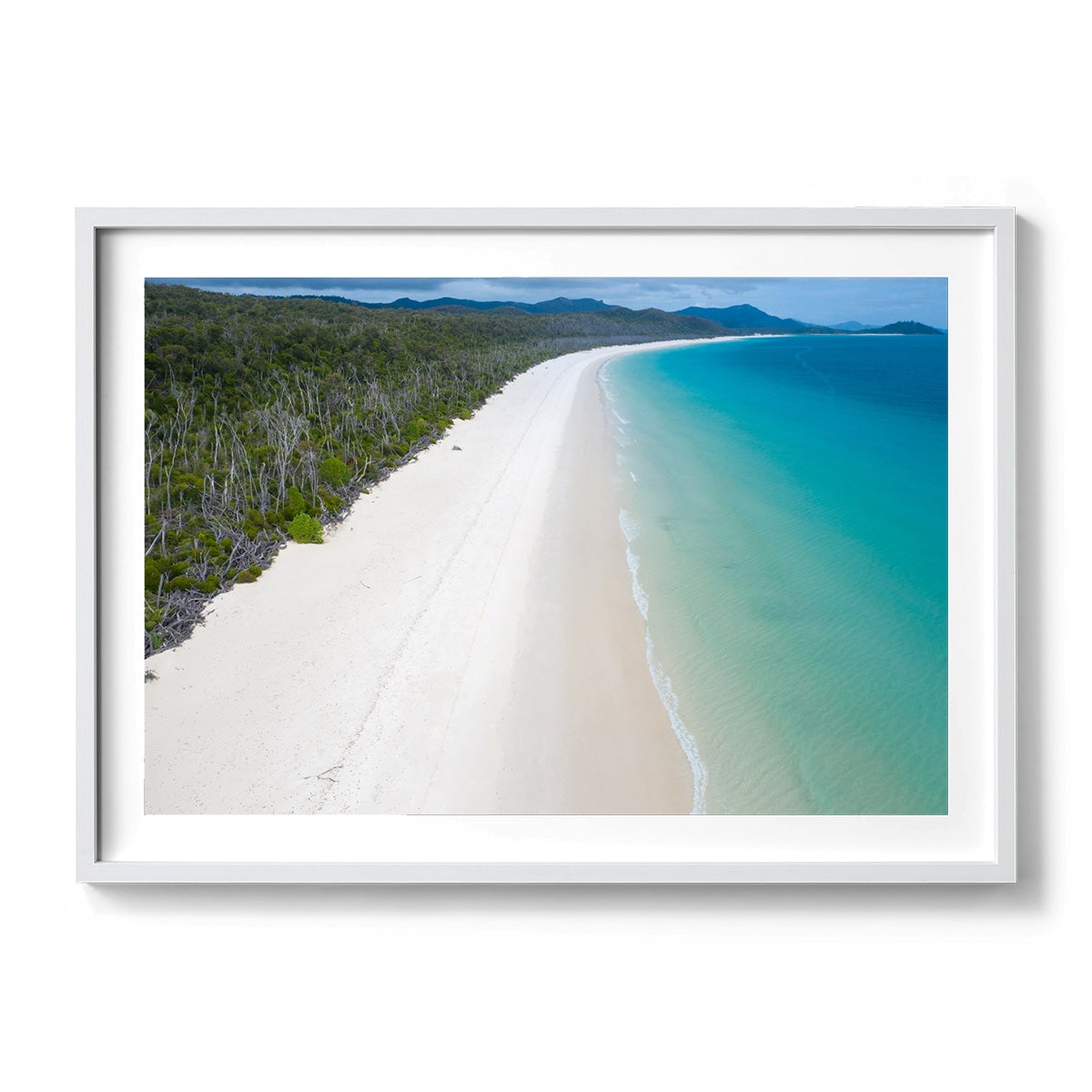 Whitehaven Beach and Forest View - Framed Print