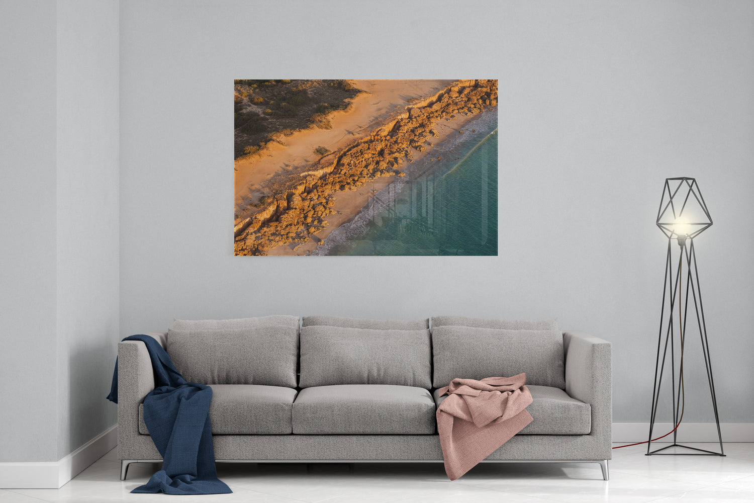 Barred Creek Seawall Sunset - Acrylic Print