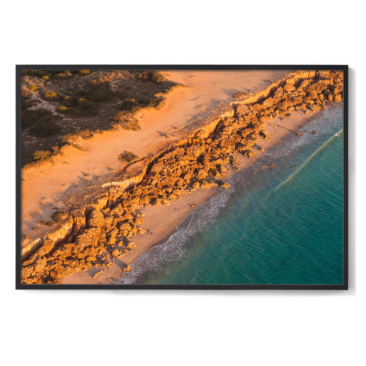 Barred Creek Seawall Sunset - Framed Print