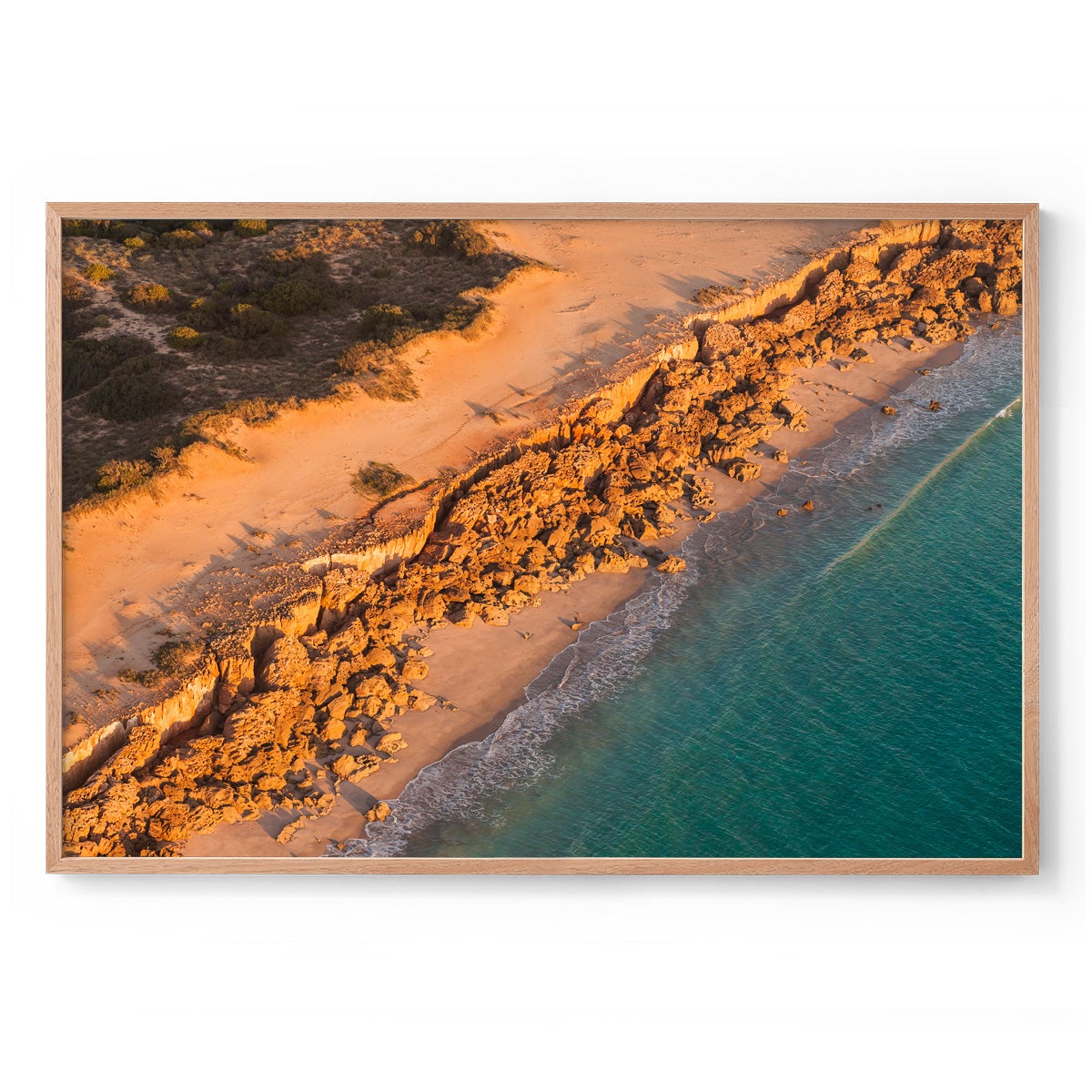 Barred Creek Seawall Sunset - Framed Print