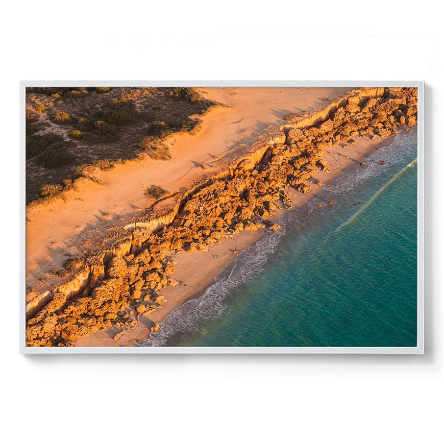 Barred Creek Seawall Sunset - Framed Print