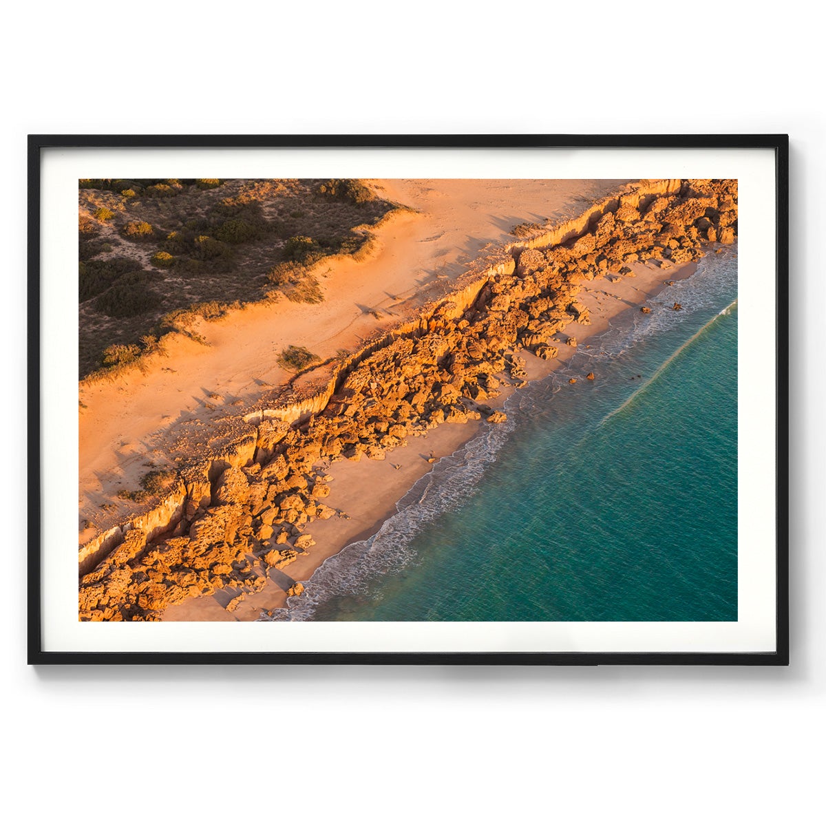 Barred Creek Seawall Sunset - Framed Print