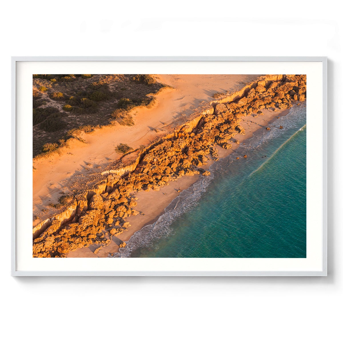 Barred Creek Seawall Sunset - Framed Print