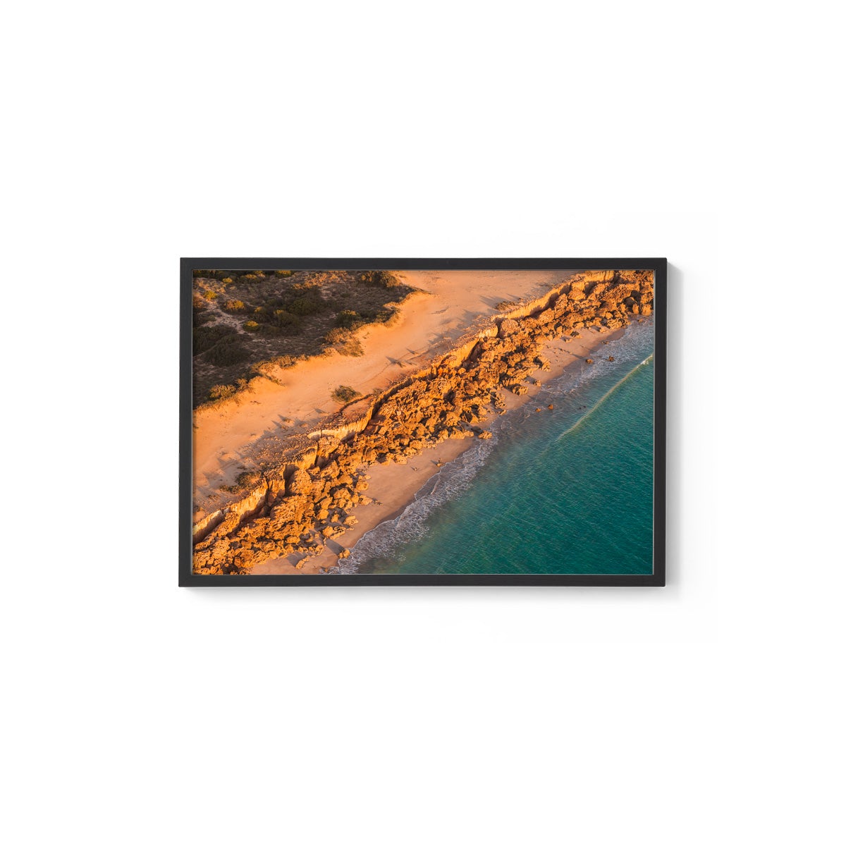 Barred Creek Seawall Sunset - Framed Print