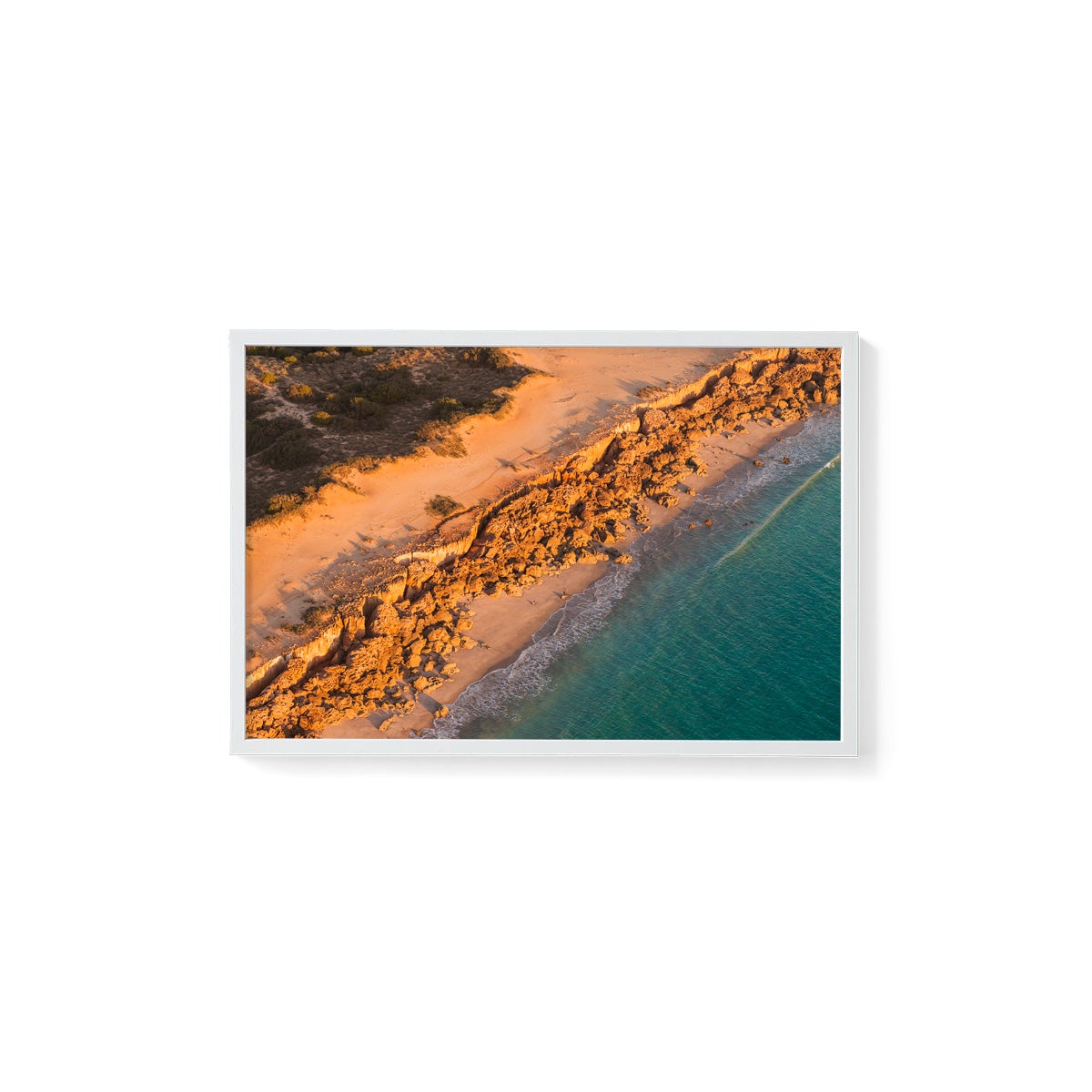 Barred Creek Seawall Sunset - Framed Print