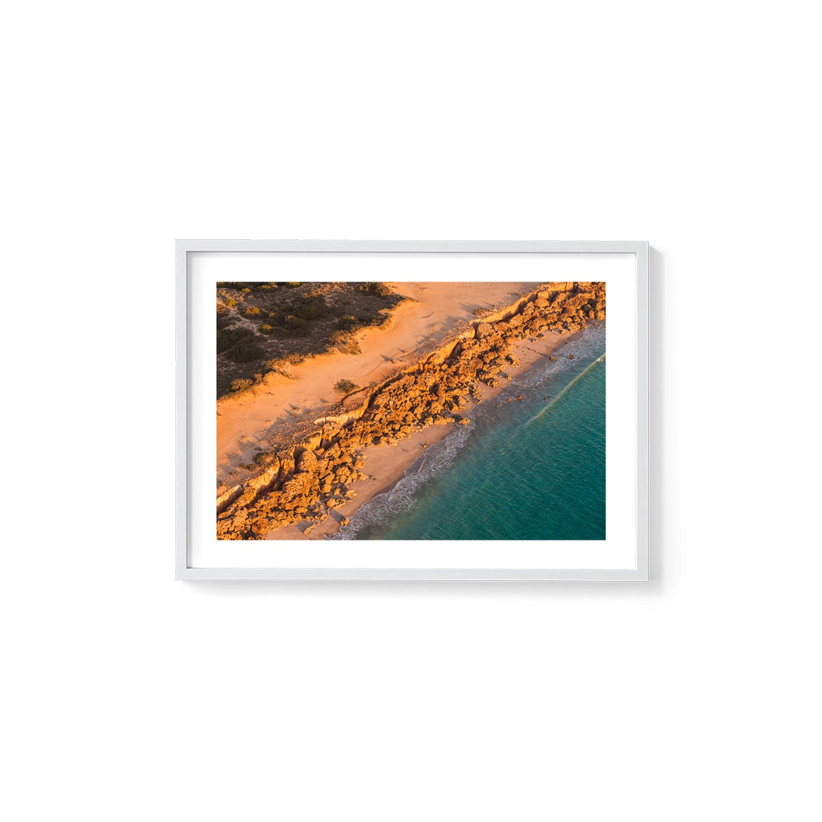 Barred Creek Seawall Sunset - Framed Print