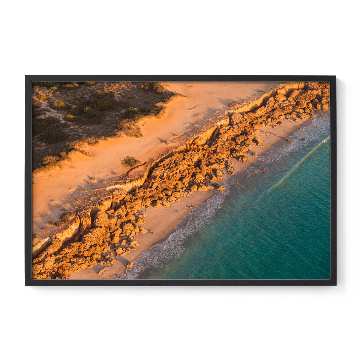 Barred Creek Seawall Sunset - Framed Print