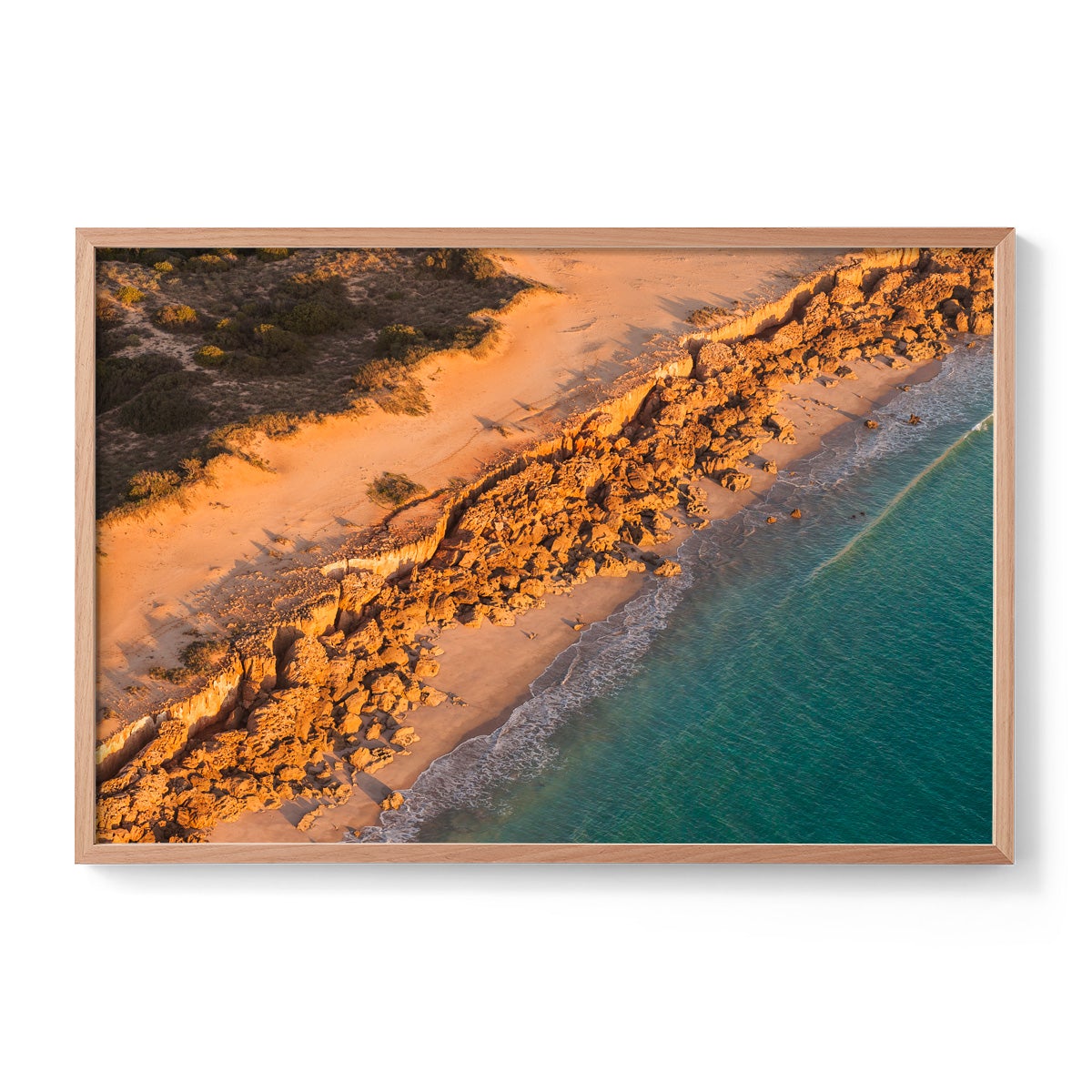 Barred Creek Seawall Sunset - Framed Print