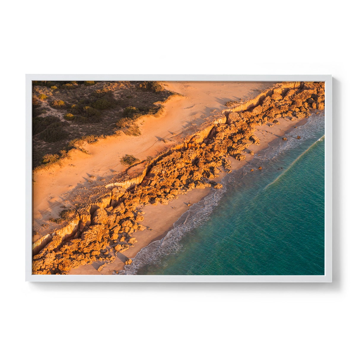 Barred Creek Seawall Sunset - Framed Print