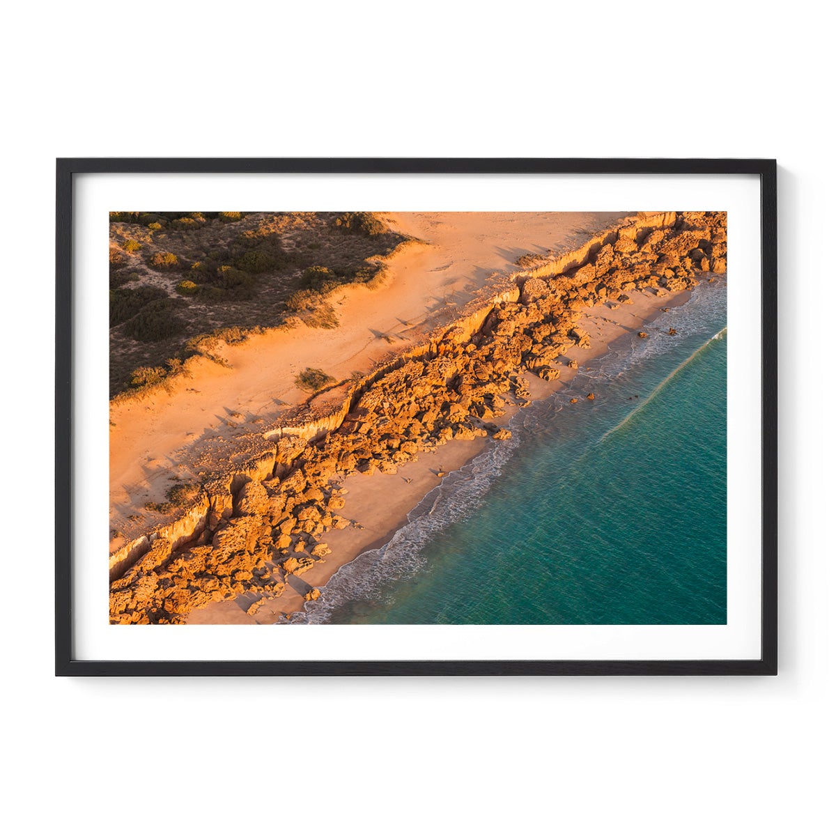 Barred Creek Seawall Sunset - Framed Print